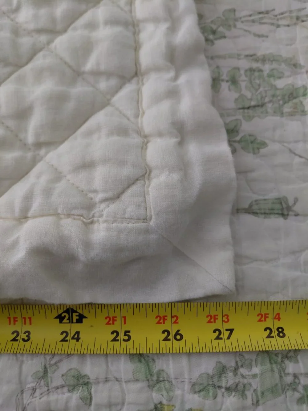 Pottery Barn Linen Quilted Sham Cover 27 x 28 Ivory Cream